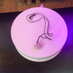 Chevron Amethyst heart necklace